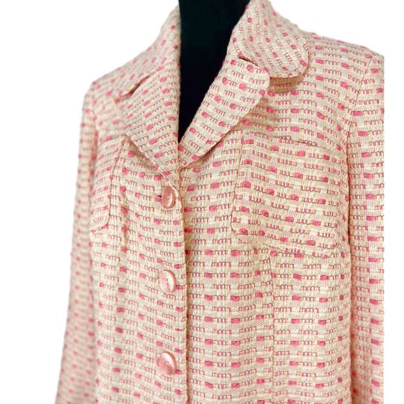 J.G. Hook Pink Textured Patterned Skirt Suit NWT - Women's Size 16W - Picture 2 of 9